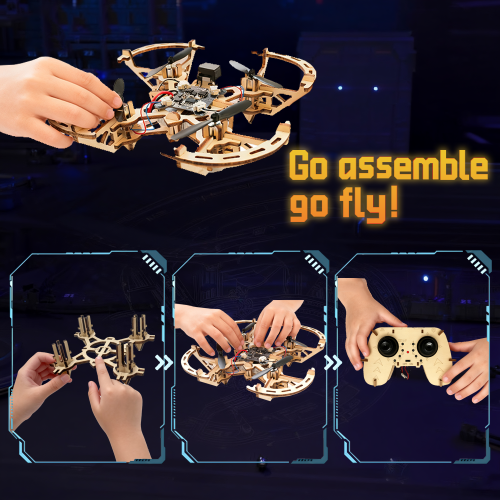 FEROBO 3D Wooden DIY 4-axis remote control Drone