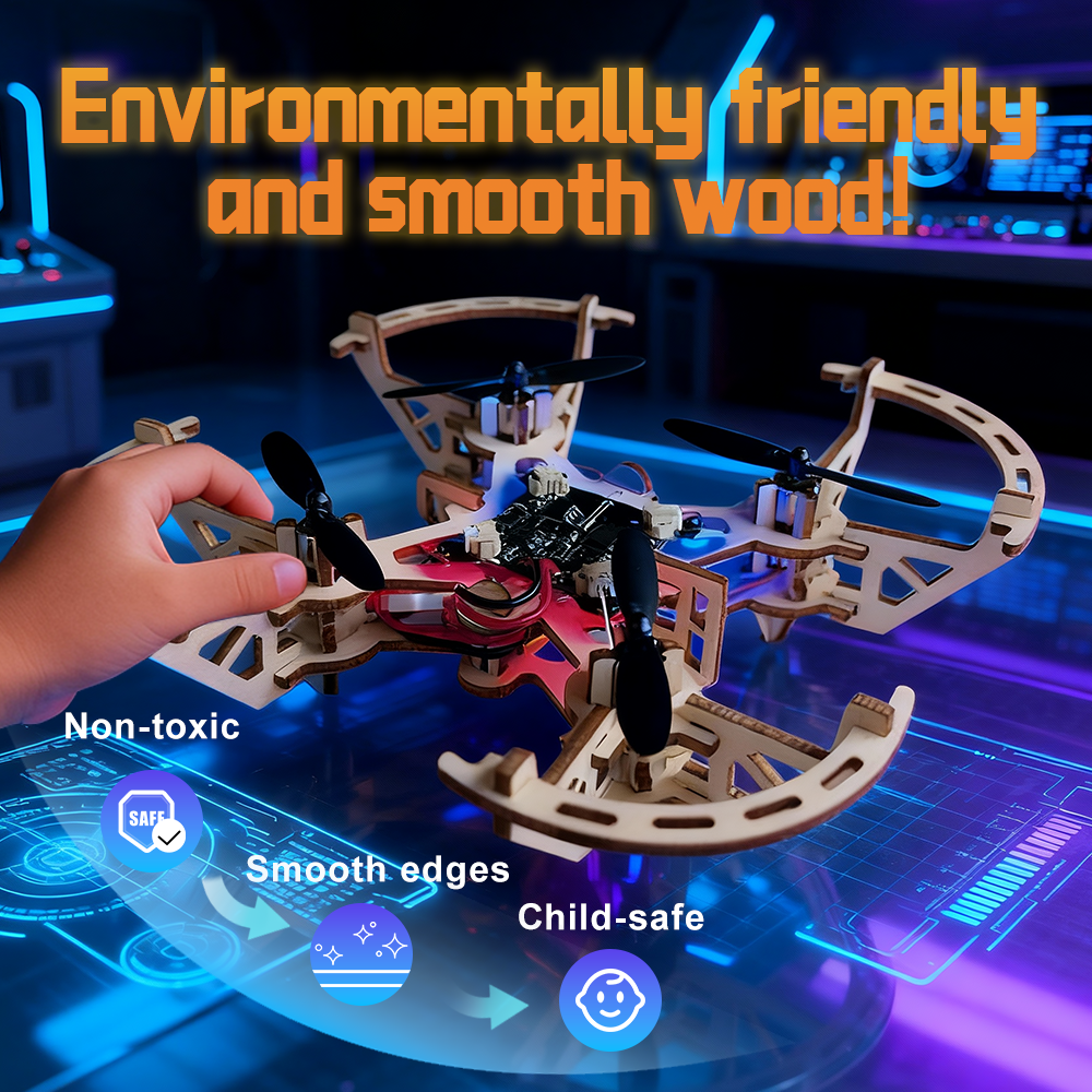 FEROBO 3D Wooden DIY 4-axis remote control Drone