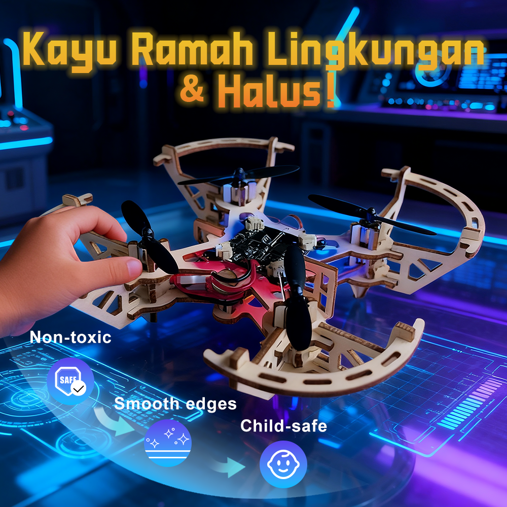 3D Wooden DIY 4-axis remote control Drone