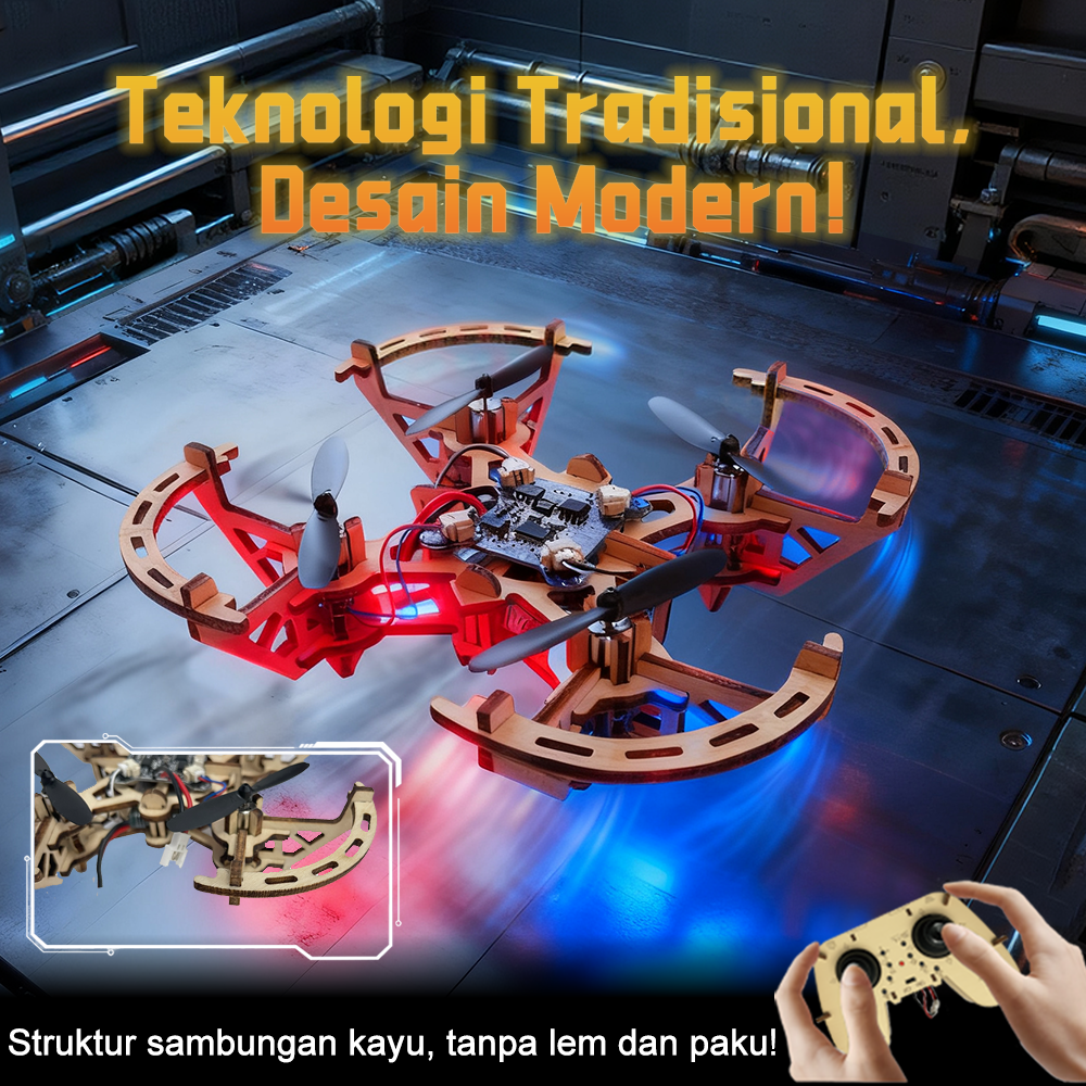3D Wooden DIY 4-axis remote control Drone