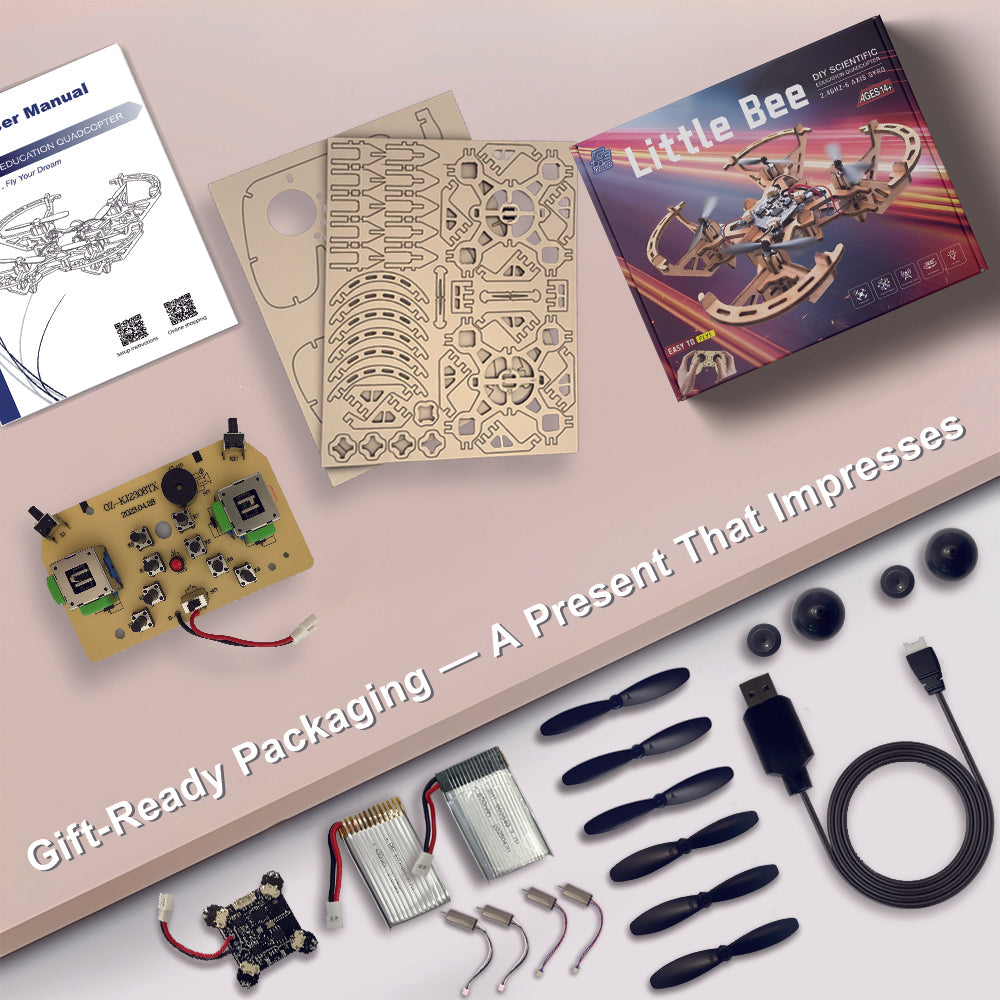 3D Wooden DIY 4-axis remote control aircraft