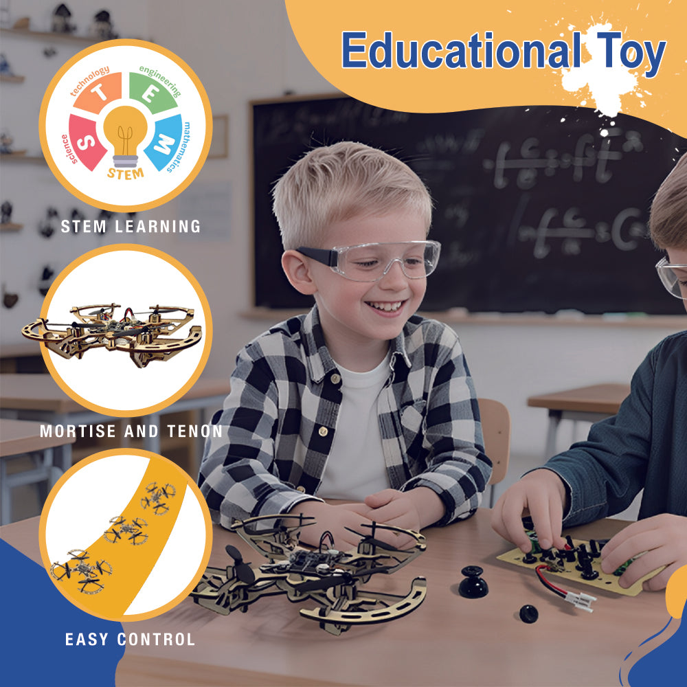 3D Wooden DIY 4-axis remote control aircraft