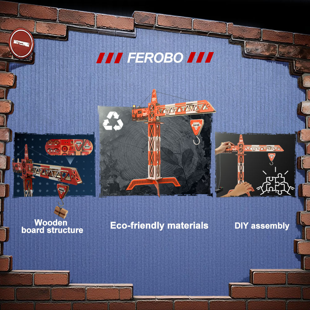 FEROBO 3D Wooden DIY Tower Crane
