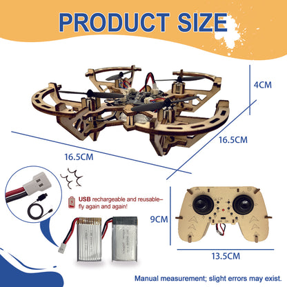 3D Wooden DIY 4-axis remote control aircraft