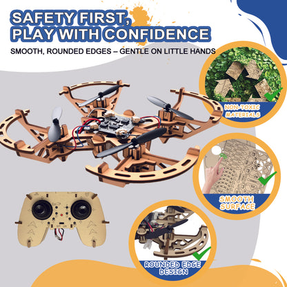 3D Wooden DIY 4-axis remote control aircraft