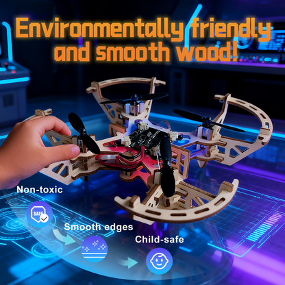 3D Wooden DIY 4-axis remote control Drone
